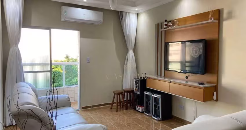 Apartamento frente rua e vista marcom 2 dormitórios à venda, 82 m² por r$ 470.000 - vila guilhermina - praia grande/sp