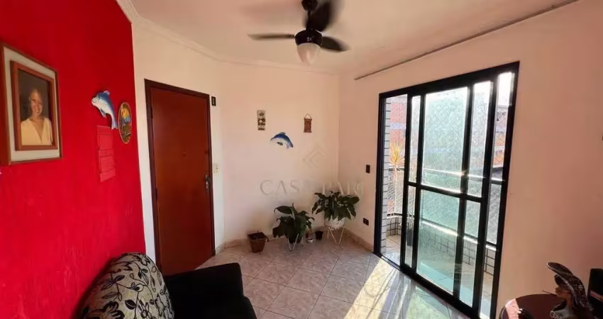 Apartamento com sacada de 1 quarto à venda na vila tupi em praia grande.