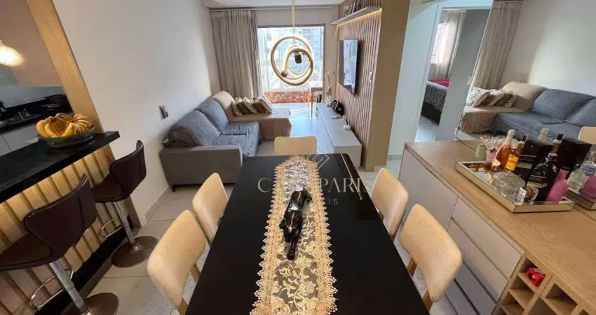 Apartamento grande com 2 dormitórios à venda todo mobiliado em praia grande!!!