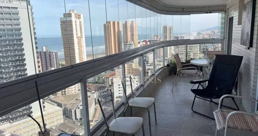 Apartamento vista mar com 2 dormitórios sendo 2 suítes à venda, 120 m² por r$ 1.250.000 - boqueirão - praia grande/sp