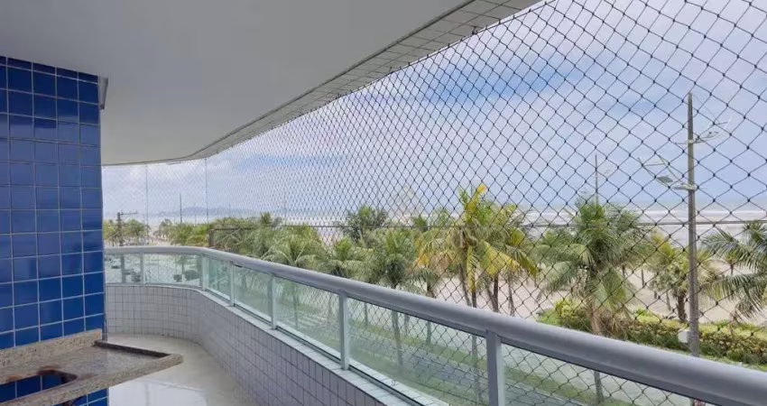 Apartamento frente mar com 3 dormitórios e 2 vagas à venda, 116 m² por r$ 700.000 - mirim - praia grande/sp