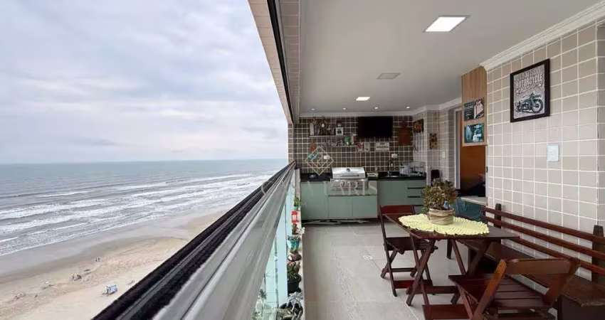 Apartamento frente mar com 3 dormitórios e elevador privativo à venda, 111 m² por r$ 1.490.000 - mirim - praia grande/sp
