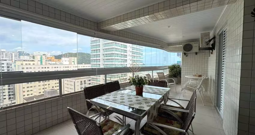 Apartamento vista mar com 4 dormitórios à venda, 194 m² por r$ 2.200.000 - canto do forte - praia grande/sp