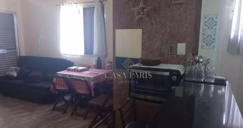 Kitnet mobiliada com sacada à venda, 28 m² por r$ 215.000 - boqueirão - praia grande/sp