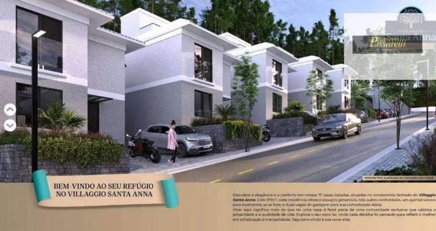 Casa com 3 dormitórios à venda, 117 m² por r$ 1.100.000,00 - condomínio villaggio santa anna - vinhedo/sp