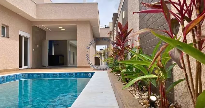 Casa nova à venda no sunset village em bragança paulista. 3 suítes, piscina aquecida, área gourmet, cozinha planejada e localização privilegiada próxima ao shopping.