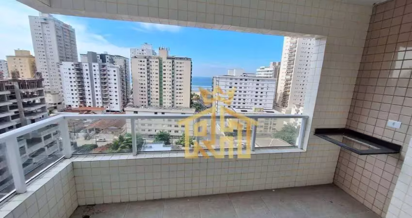 Apartamento em construção - 01 dormitório - sacada vista mar - 1 vaga - aviação - praia grande