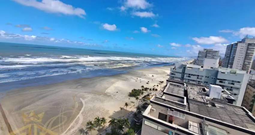 Apartamento 02 dormitórios (01 suíte) - varanda envidraçada vista mar definitiva com churrasqueira carvão - lazer completo - 02 vagas - aviação - pg
