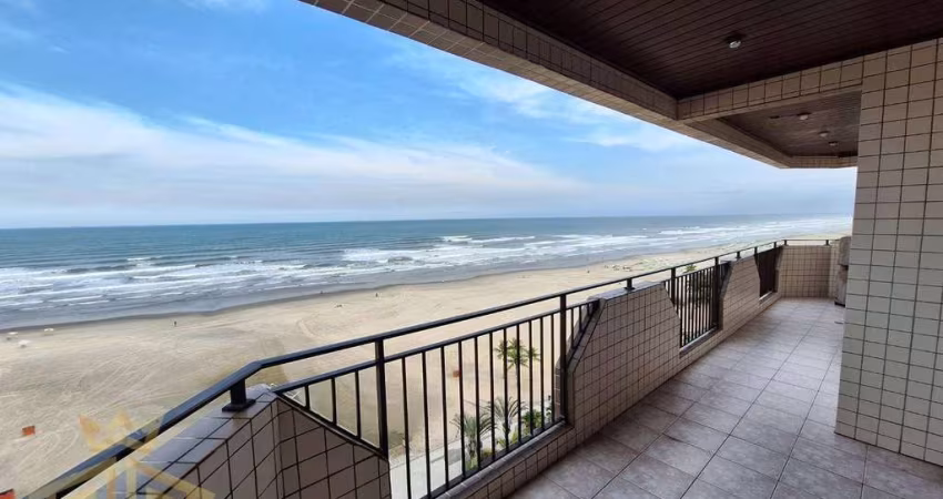 Espaçoso Apartamento Frente Mar - Sacada - Lazer - 02 Vagas - Aviação - Praia Grande