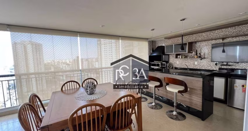 Apartamento para locação no Tatuapé com 192 m², 3 suítes, sacada gourmet, 6 vagas, lazer completo.