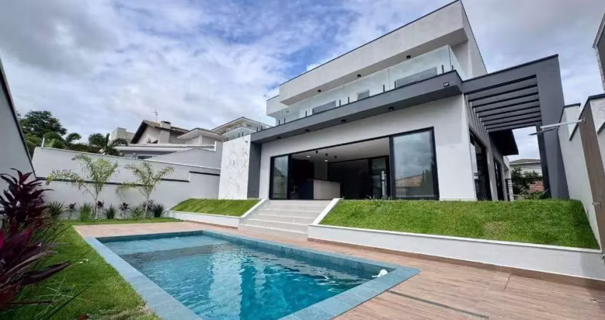 Casa nova de alto padrão no portal do paraíso ii – 4 quartos / 4 suítes e piscina em jundiaí/sp