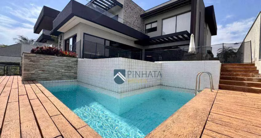 Casa mobiliada e  moderna à venda em vinhedo/sp | 4 quartos, piscina, vista privilegiada e lazer completo- vinhedo/sp