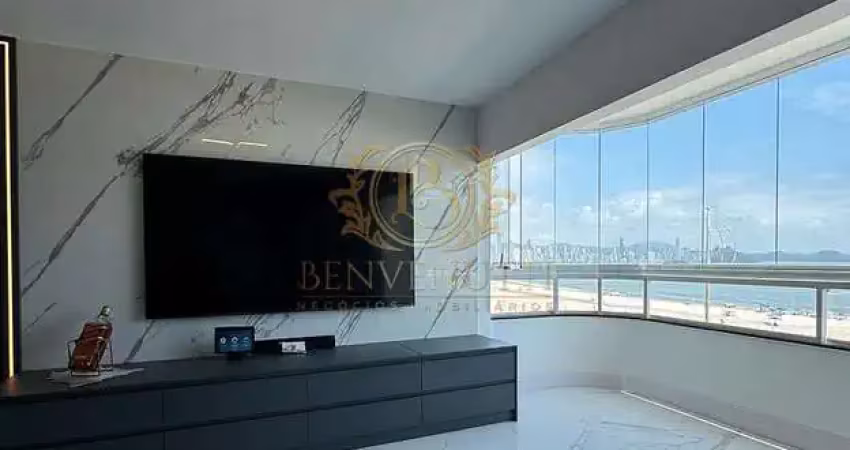 Frente mar finamente decorado 140m² 4 quartos 2 suítes 1 vaga na barra sul em balneário camboriú - sc