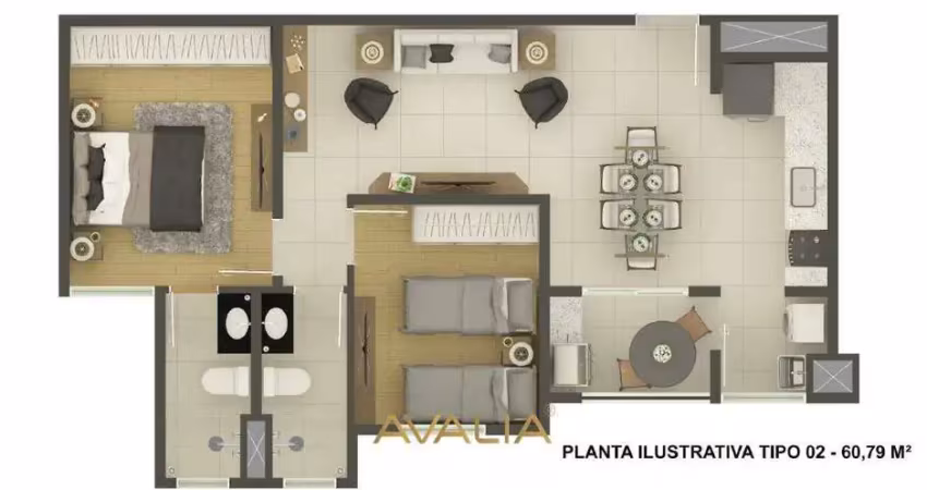 Apartamento com 2 quartos à venda no Jardim Santiago, Indaiatuba 