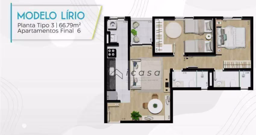 Apartamento com 2 dormitórios à venda, 66 m² por r$ 380.000,00 - jardim são josé - caçapava/sp