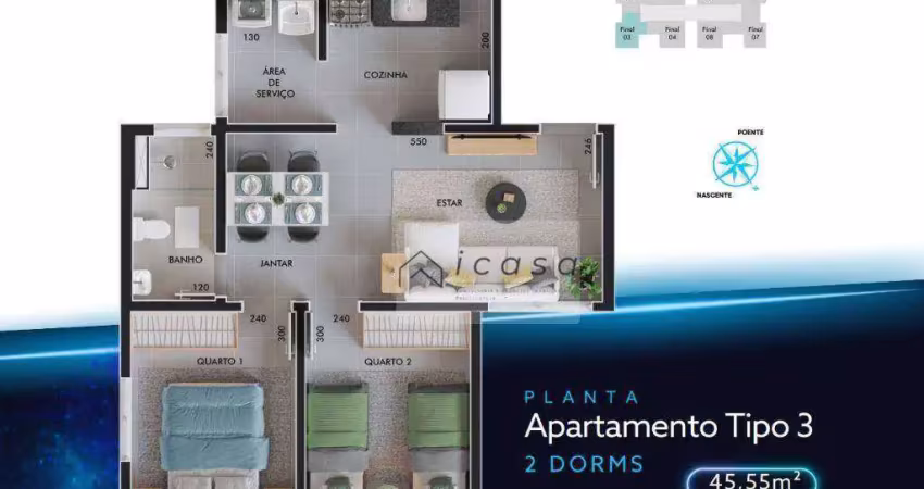 Apartamento com 2 dormitórios à venda, 45 m² por r$ 365.000,00 - jardim uirá - são josé dos campos/sp