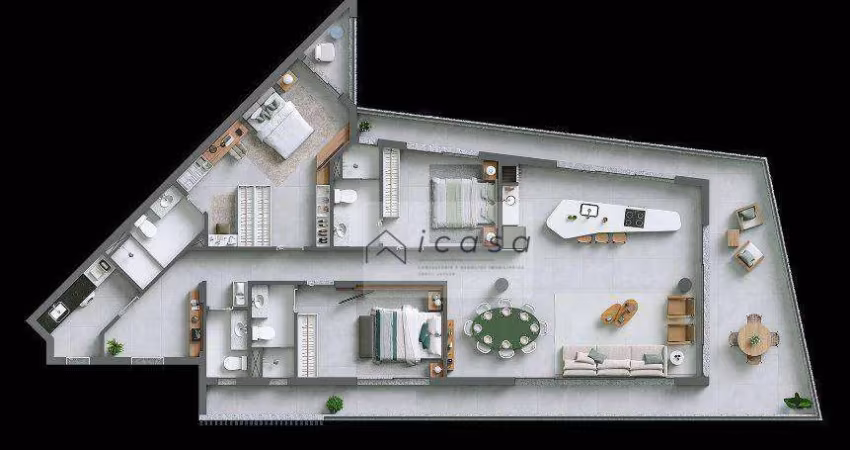 Apartamento com 3 dormitórios à venda, 169 m² por R$ 4.033.000 - Itaguá - Ubatuba/SP