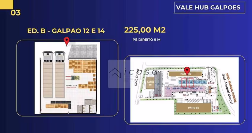Galpão Modular para Locacao a partir de 225,00 m² com área para manobras a margem da Dutra - Caçapava/SP