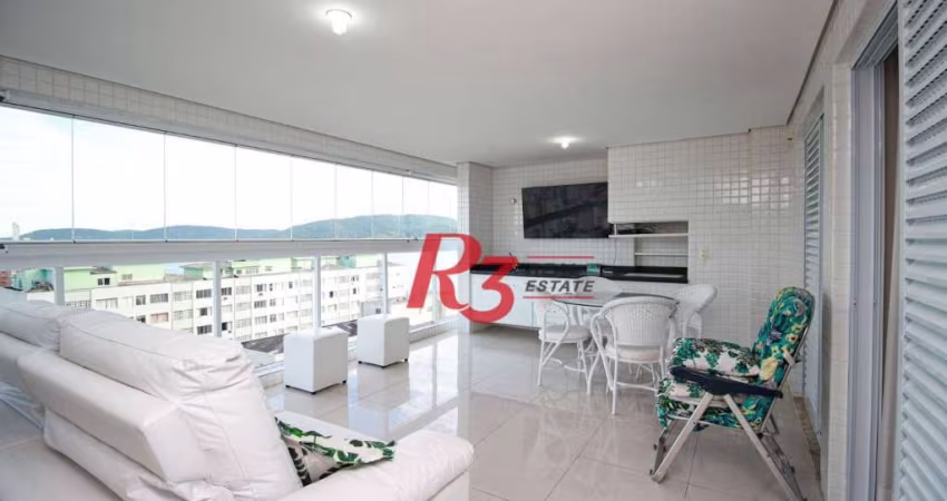 Apartamento com 3 dormitórios para alugar, 134 m² por R$ 12.000,00/mês - Embaré - Santos/SP
