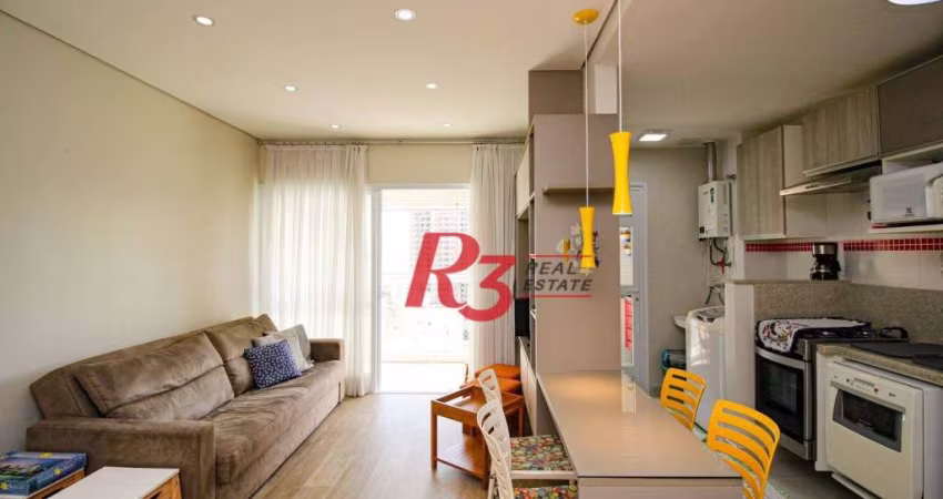 Apartamento com 1 dormitório à venda, 57 m² por R$ 880.000,00 - Gonzaga - Santos/SP