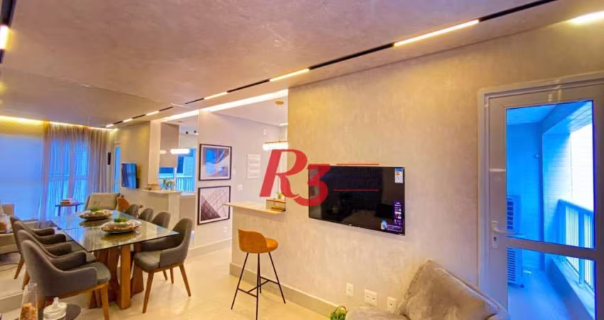 Apartamento com 2 dormitórios à venda, 82 m² por R$ 890.000,00 - Aparecida - Santos/SP