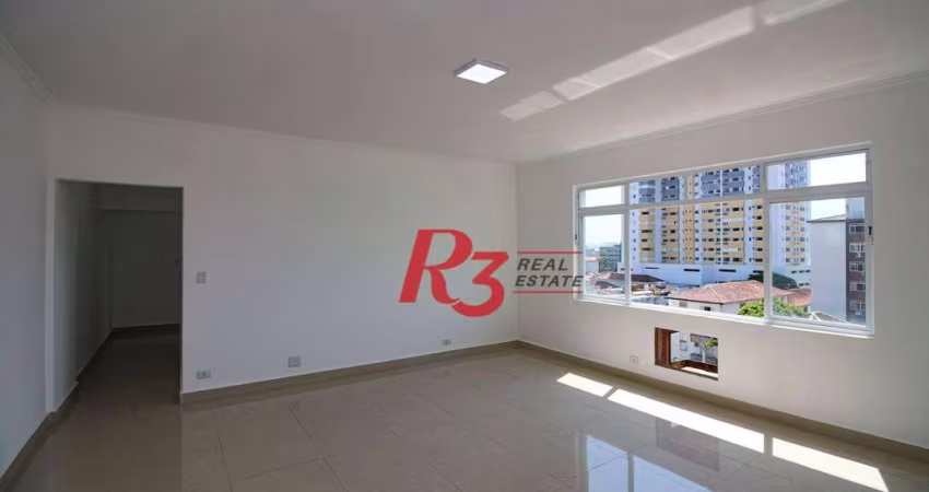 Apartamento para alugar, 108 m² por R$ 6.000,00/mês - Boqueirão - Santos/SP