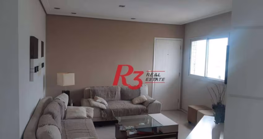 Apartamento com 3 dormitórios para alugar, 105 m² por R$ 5.876,12/mês - Aparecida - Santos/SP