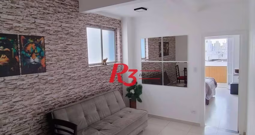 Apartamento com 1 dormitório à venda, 55 m² por R$ 532.000,00 - Boqueirão - Santos/SP