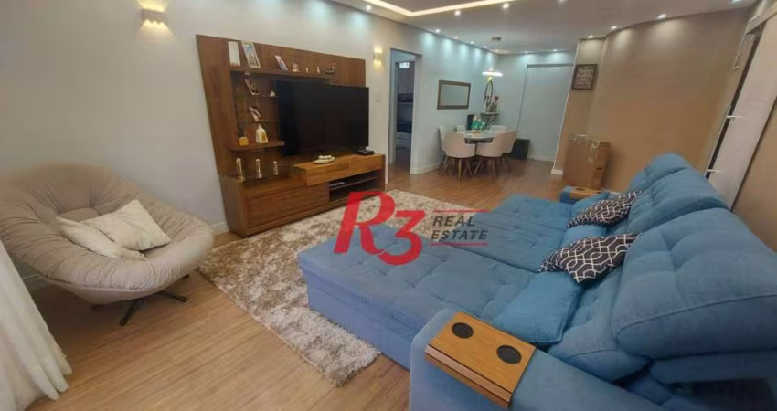 Apartamento com 2 dormitórios à venda, 136 m² por r$ 600.000,00 - marapé - santos/sp