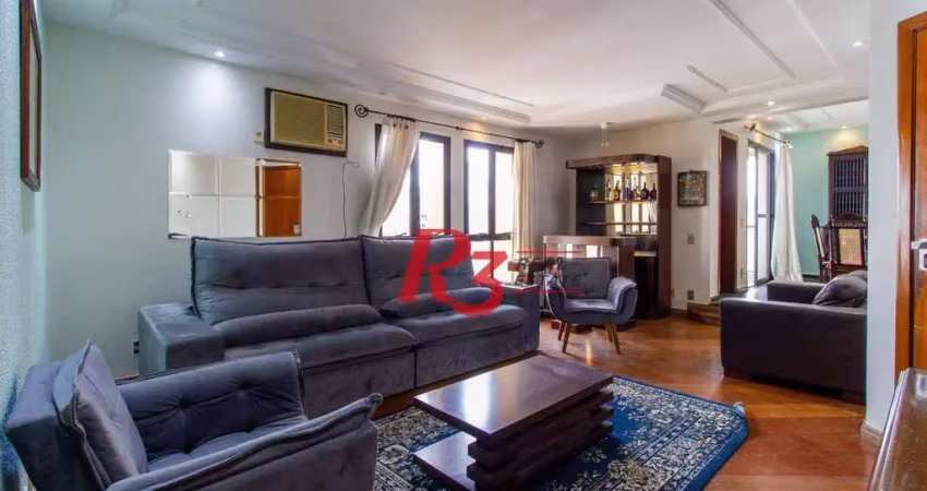 Apartamento com 4 dormitórios para alugar, 200 m² por r$ 5.750,00/mês - boqueirão - santos/sp