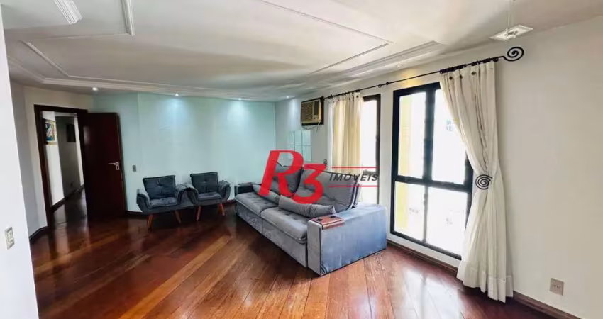 Apartamento com 4 dormitórios para alugar, 200 m² por r$ 5.500,00/mês - boqueirão - santos/sp