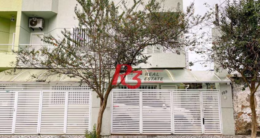 Sobrado com 3 dormitórios à venda, 89 m² por R$ 900.000,00 - Campo Grande - Santos/SP