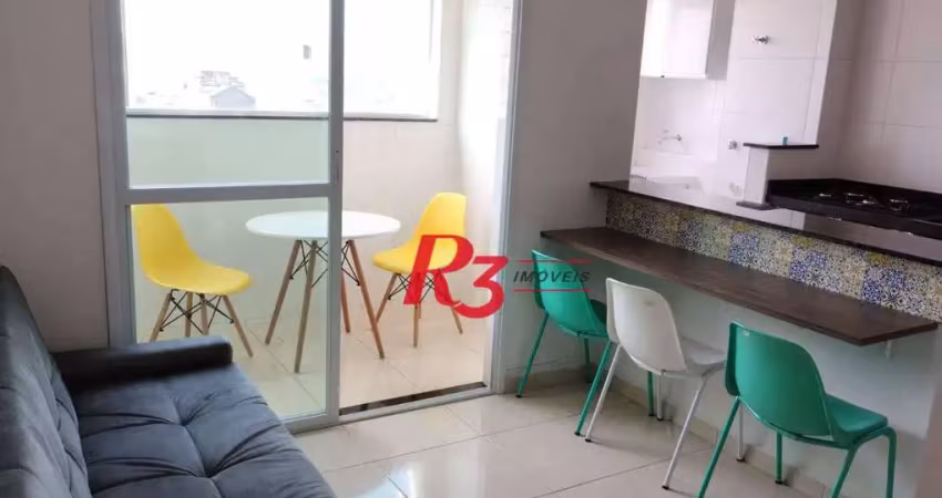 Apartamento com 1 dormitório para alugar, 38 m² por r$ 3.500,00/mês - macuco - santos/sp