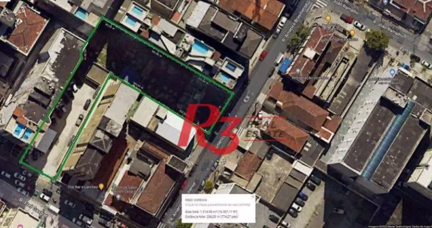 Terreno comercial para alugar na Rua Frei Gaspar, 168, Gonzaguinha, São Vicente