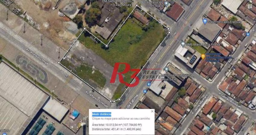 Terreno à venda, 9613 m² por R$ 32.000.000,00 - Areia Branca - Santos/SP
