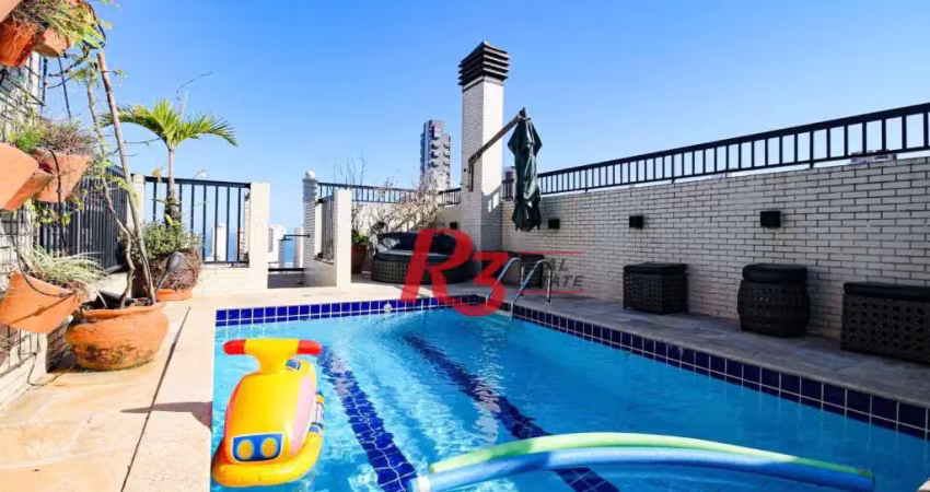 Cobertura com 4 dormitórios à venda, 292 m² por r$ 3.900.000,00 - pompéia - santos/sp