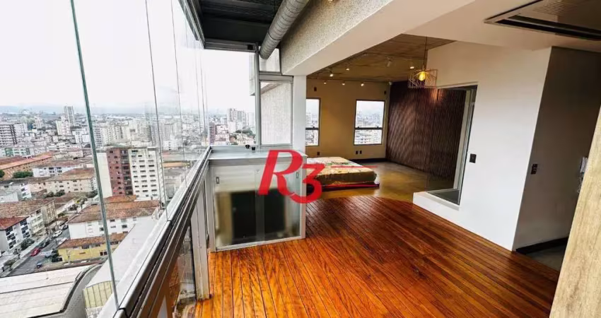 Apartamento com 1 dormitório à venda, 74 m² - embaré - santos/sp