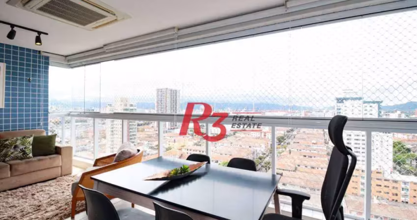 Apartamento com 3 dormitórios à venda, 129 m² por R$ 1.800.000,00 - Aparecida - Santos/SP