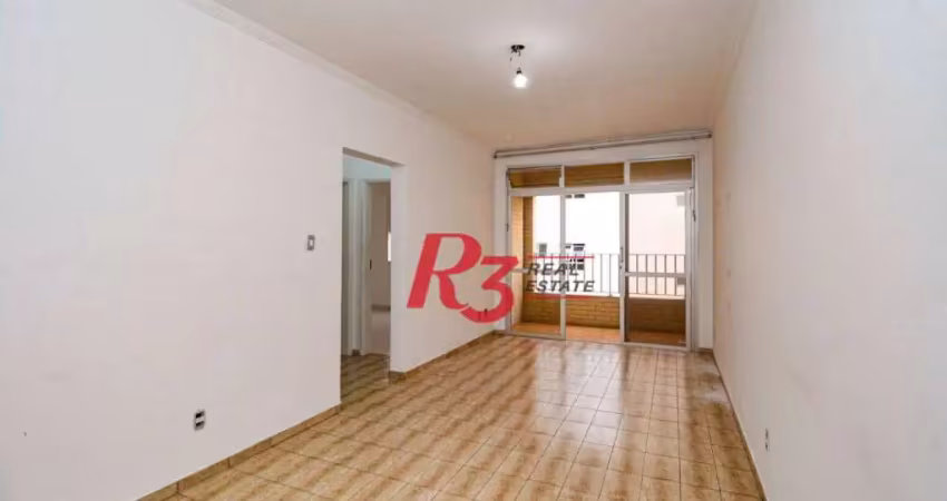 Apartamento com 2 dormitórios para alugar, 130 m² por R$ 3.974,85/mês - Embaré - Santos/SP
