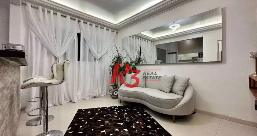 Apartamento com 1 dormitório à venda, 50 m² por r$ 266.000,00 - centro - são vicente/sp