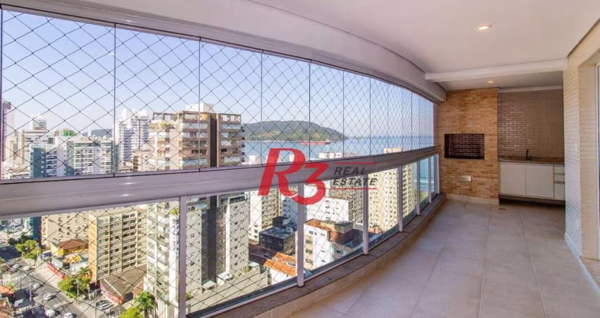 Apartamento com 4 dormitórios, 204 m² - venda por R$ 3.300.000,00 ou aluguel por R$ 18.000,00/mês - Boqueirão - Santos/SP