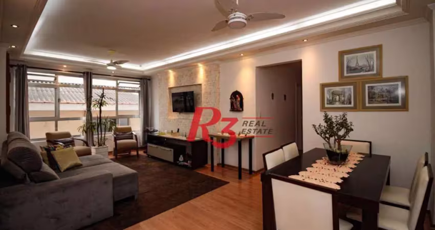 Apartamento com 2 dormitórios à venda, 109 m² por r$ 675.000,00 - josé menino - santos/sp