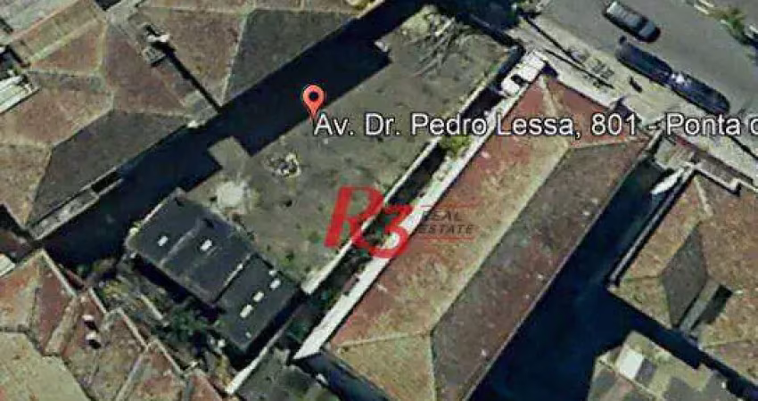Terreno para alugar, 420 m² por r$ 18.038,76/mês - ponta da praia - santos/sp