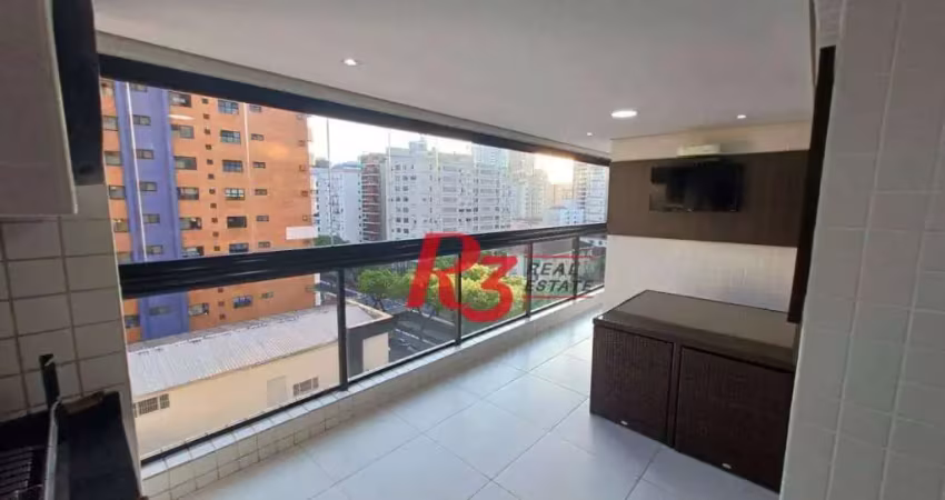Apartamento com 2 dormitórios para alugar, 85 m² por r$ 7.307,58/mês - gonzaga - santos/sp