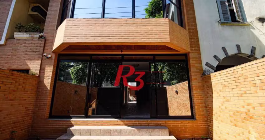 Sobrado para alugar, 240 m² por r$ 23.659,11/mês - gonzaga - santos/sp