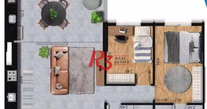 Apartamento à venda, 68 m² por R$ 600.000,00 - José Menino - Santos/SP
