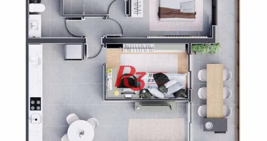 Apartamento à venda, 75 m² por R$ 1.046.420,00 - José Menino - Santos/SP