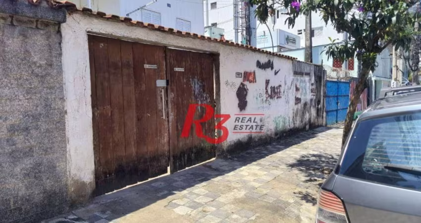 Terreno à venda, 450 m² por R$ 3.200.000,00 - Boqueirão - Santos/SP