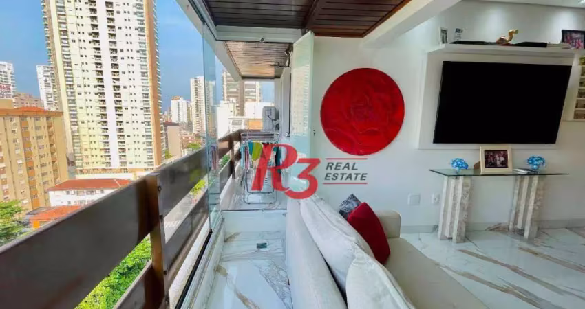 Cobertura com 3 dormitórios à venda, 263 m² por R$ 1.600.000,00 - Boqueirão - Santos/SP