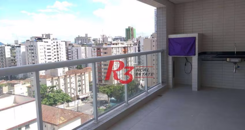 Apartamento com 2 dormitórios à venda, 99 m² por R$ 1.490.000,00 - Aparecida - Santos/SP
